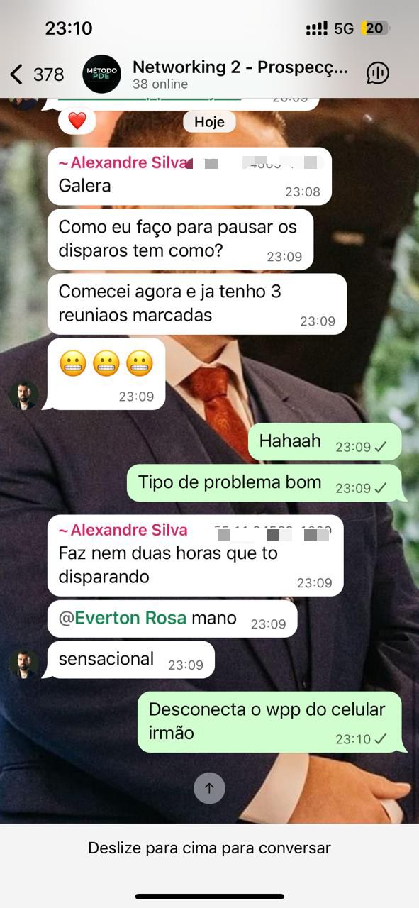 Depoimento WhatsApp - Alexandre Silva: 3 reuniões marcadas em 2 horas