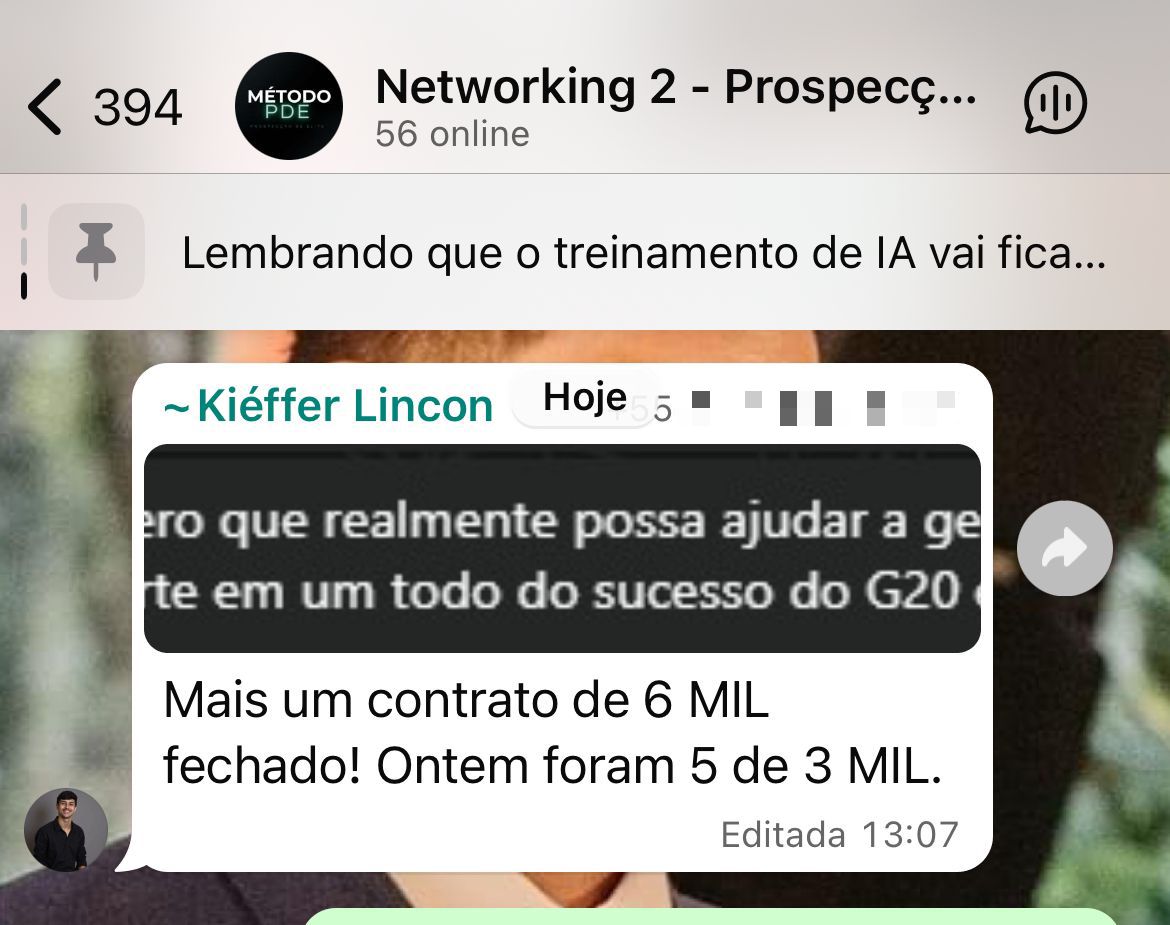 Kiéffer Lincon: mais um contrato de 6 mil fechado, ontem foram 5 de 3 mil